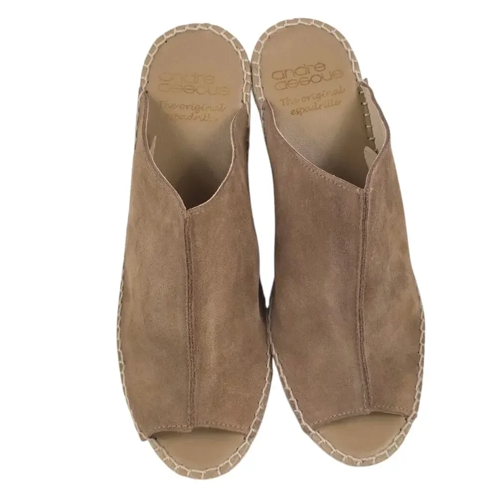 Andre Assous Cici Espadrille Wedge Sandal Dark Beige